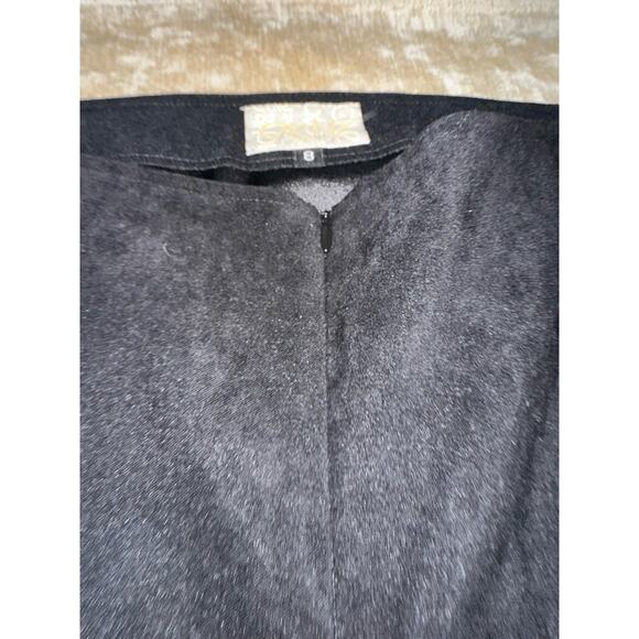 Cache micro Suede Pants black green maroon retro quilt formal party Y2K rare - Picture 10 of 16